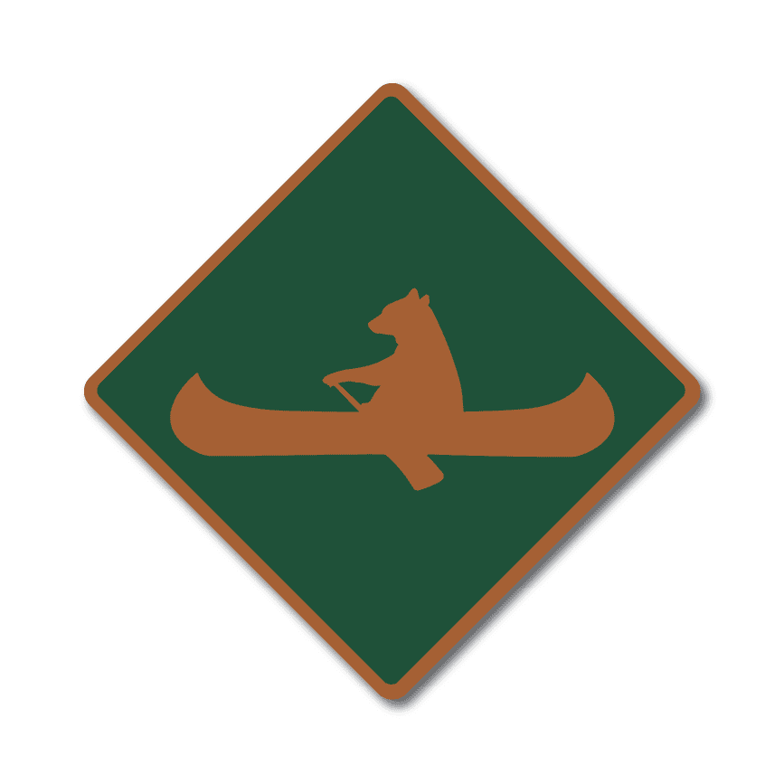 Bear Canoe Metal Sign