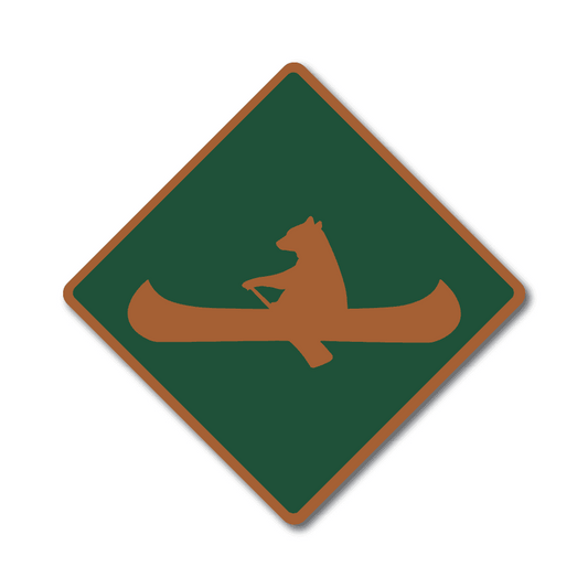 Bear Canoe Metal Sign