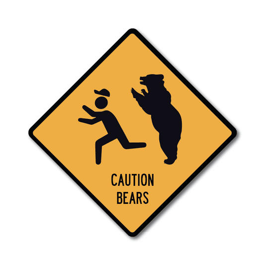 Caution Bears Mini Metal Sign