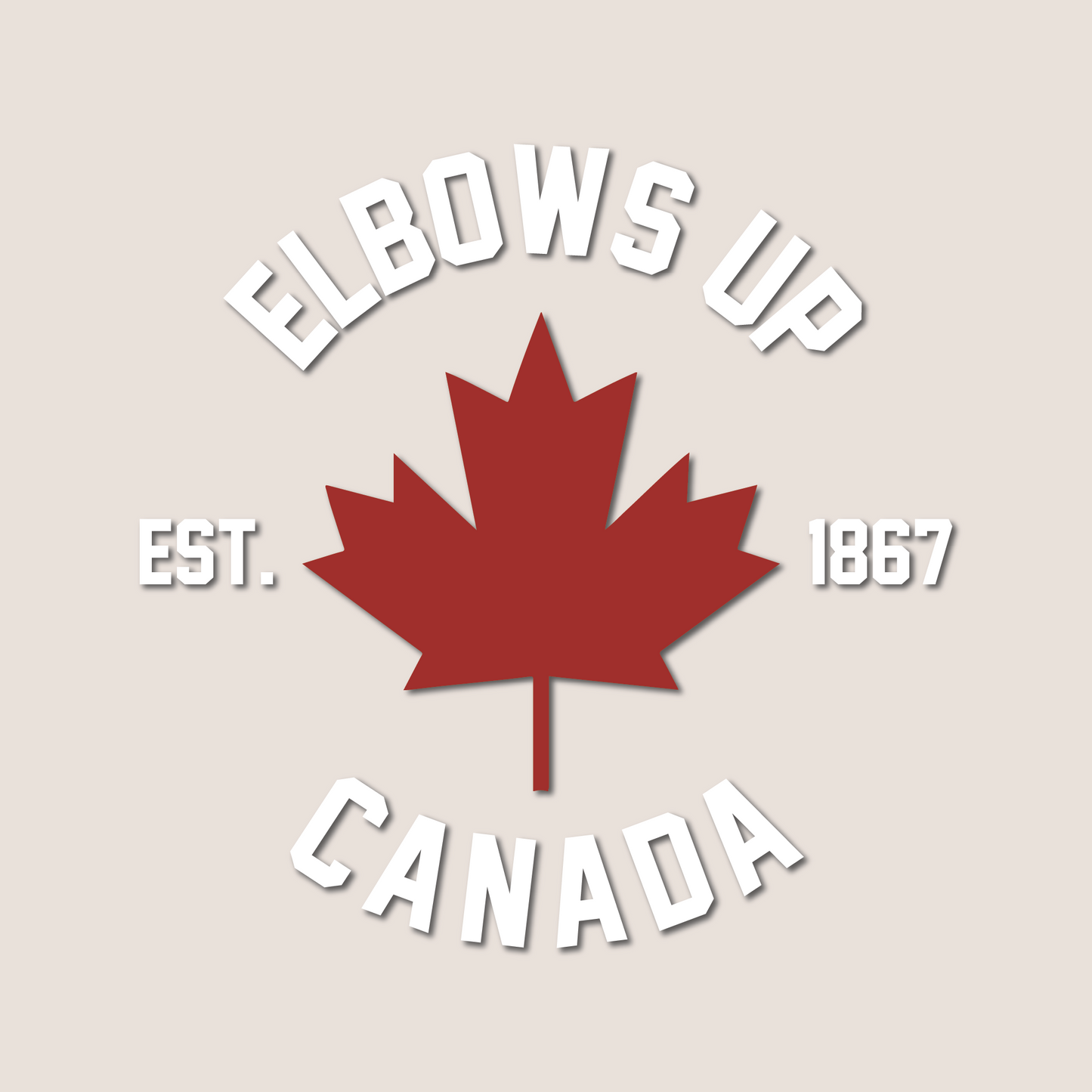 Elbows Up Canadian Circle Decal