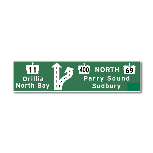 Highway 400/11 Split Replica Overpass Sign