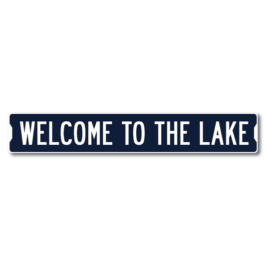 Welcome To The Lake Metal Sign - 36 x 6"