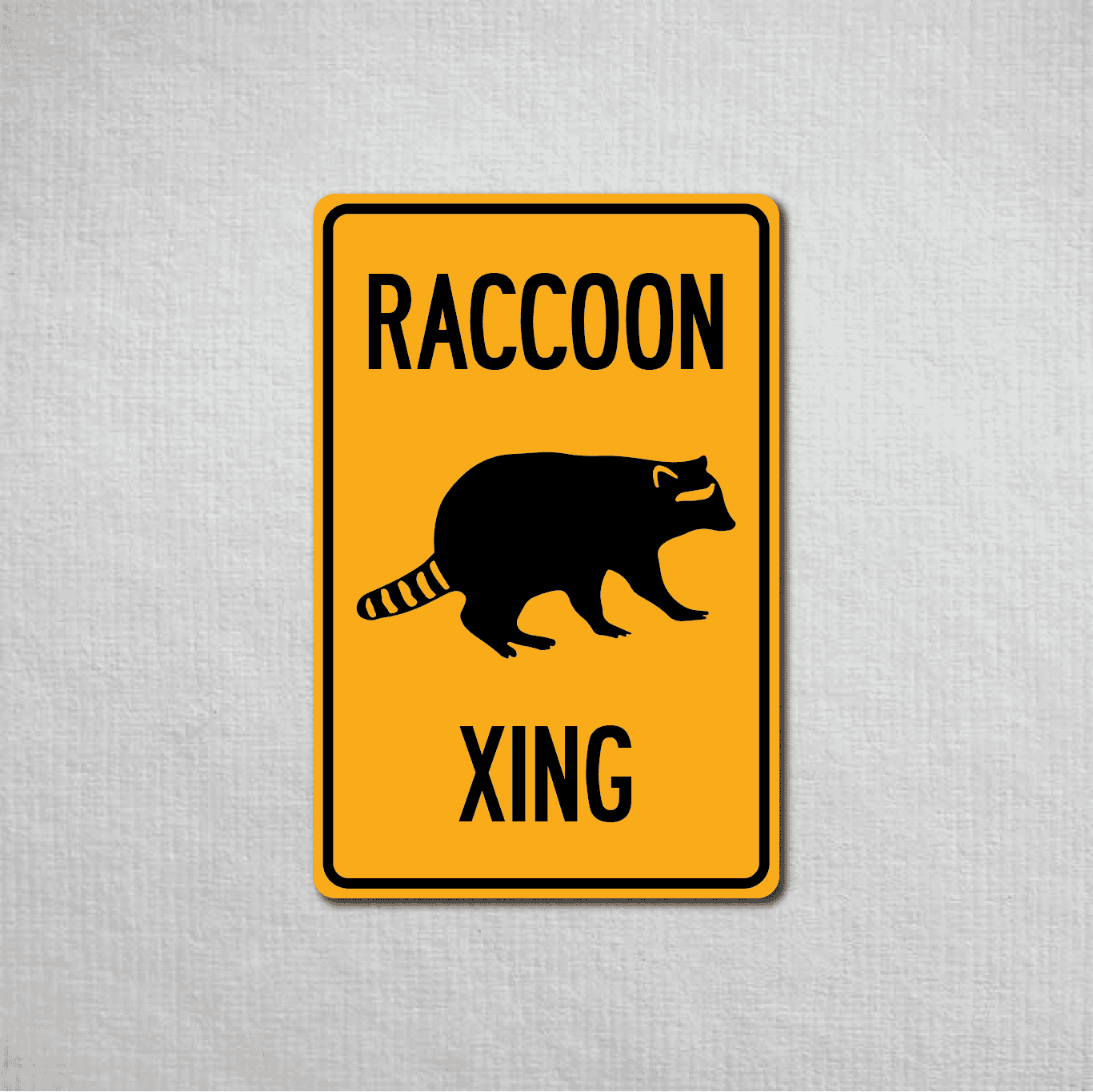 Raccoon Crossing Large Metal Sign - The Great Canadian Company