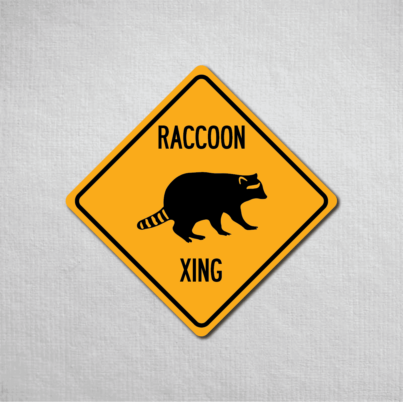 Raccoon Crossing Metal Sign - The Great Canadian Company